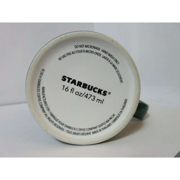 Starbucks 2014 Dot Collection Green Gold Mug 16 oz - Picture 5 of 6